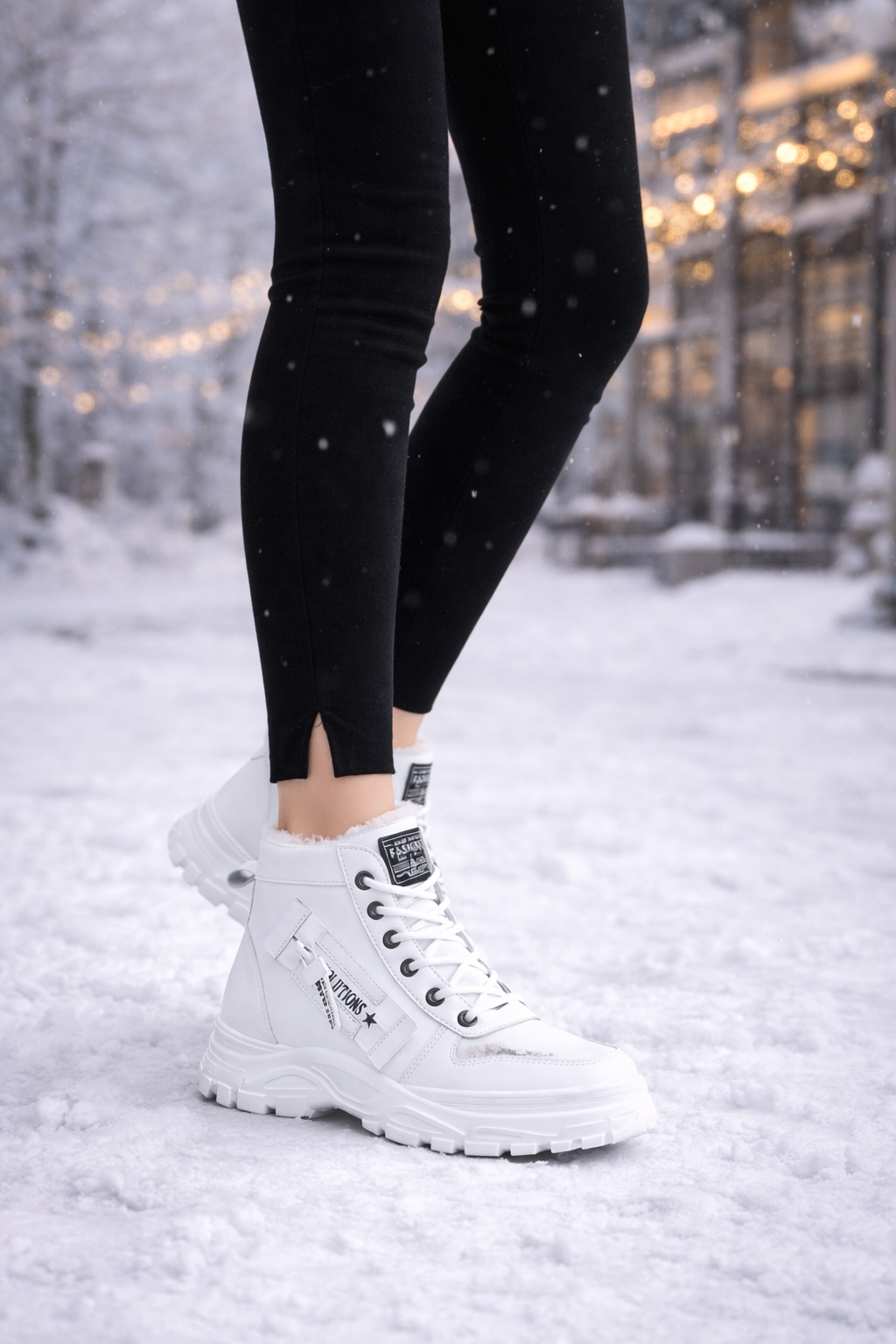 Women’s Winter High-Top Boots – Warm Fleece-Lined Ankle Boots