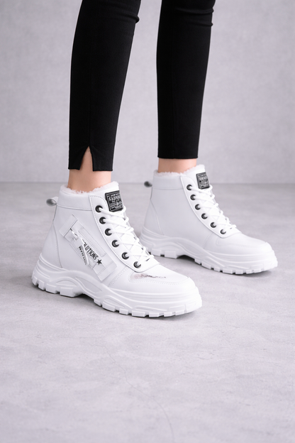 Women’s Winter High-Top Boots – Warm Fleece-Lined Ankle Boots
