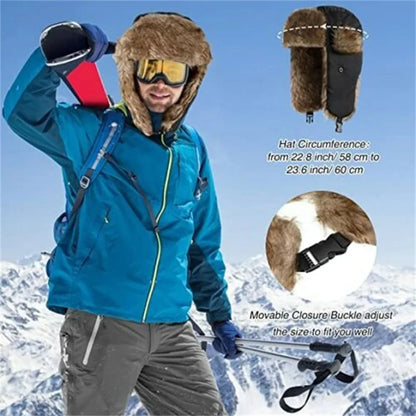 Men’s Winter Ushanka Hat – Warm Windproof Earflap Cap