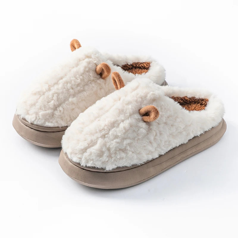 Women’s Winter Furry Slippers – Warm Non-Slip Plush House Shoes