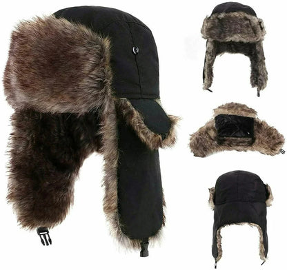 Men’s Winter Ushanka Hat – Warm Windproof Earflap Cap