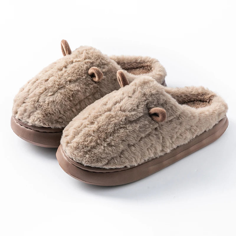 Women’s Winter Furry Slippers – Warm Non-Slip Plush House Shoes