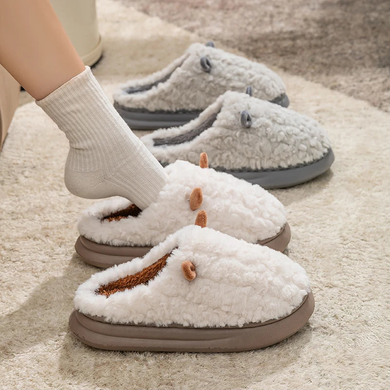 Women’s Winter Furry Slippers – Warm Non-Slip Plush House Shoes