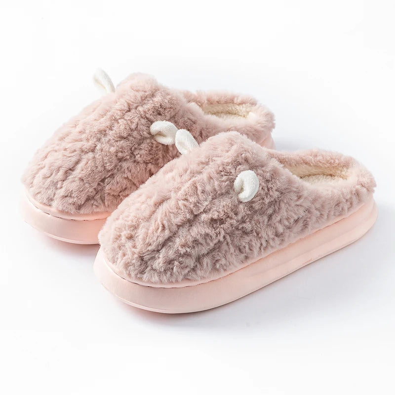 Women’s Winter Furry Slippers – Warm Non-Slip Plush House Shoes