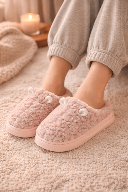 Women’s Winter Furry Slippers – Warm Non-Slip Plush House Shoes